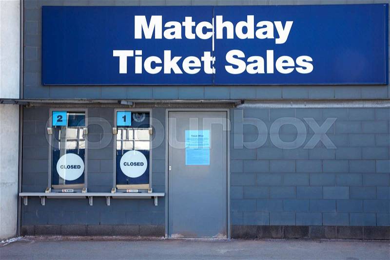 Manchester, UK - 4 May 2017: Ticket Booths At Manchester City Football Stadium, stock photo