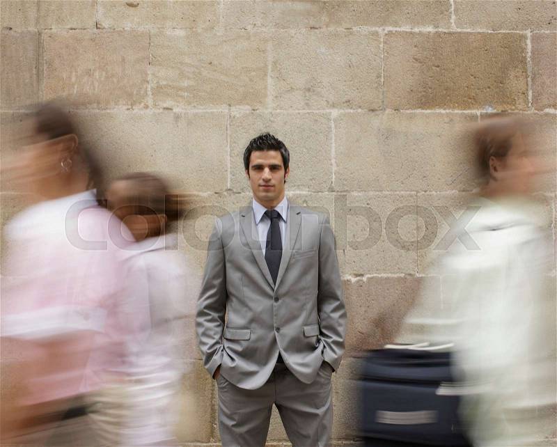 Business man in crowd, stock photo