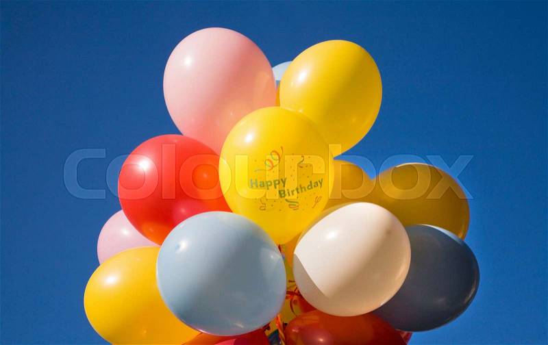 Balloons, happy birthday, stock photo