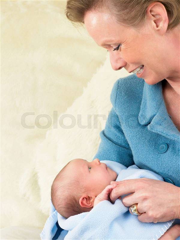 Grand mother with baby, stock photo