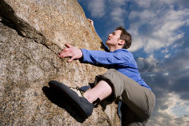 Free climbing boulder, stock photo