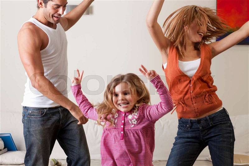 Family dancing, stock photo