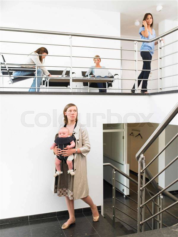 Coming back to the office, stock photo