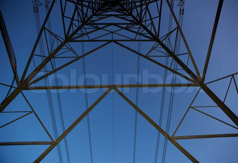 Pylons and power cables 2, stock photo
