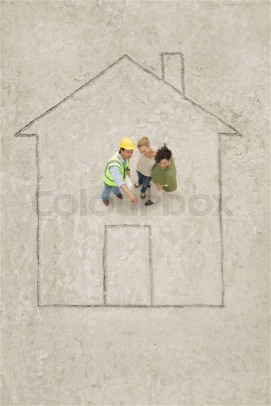 Planning of a house, stock photo
