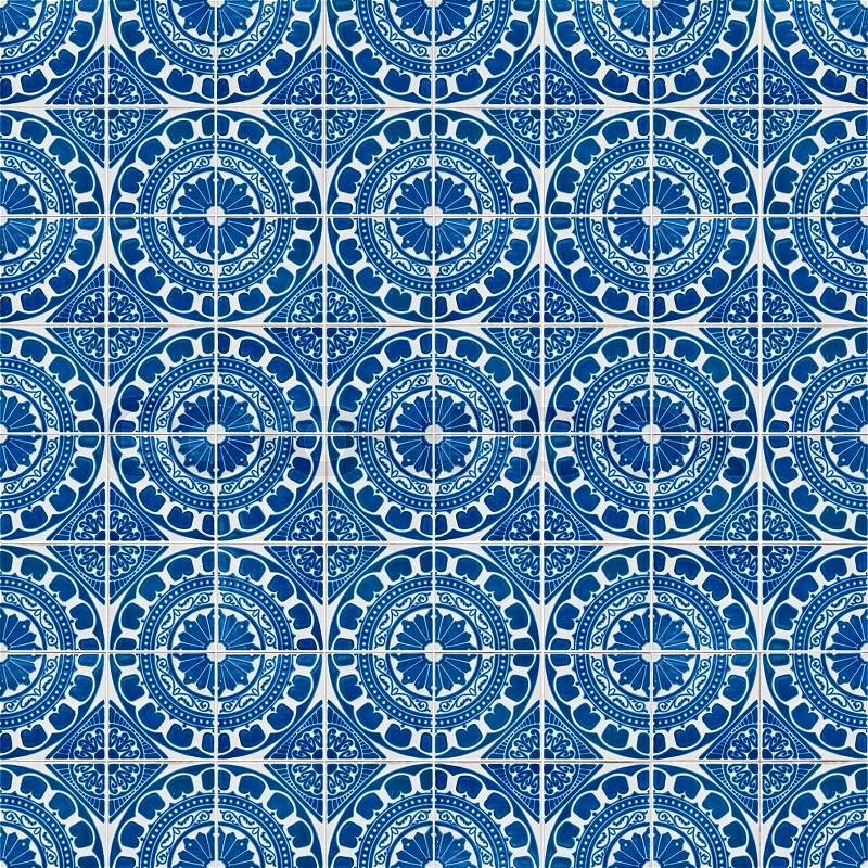 Seamless tile pattern of ancient ceramic tiles, stock photo