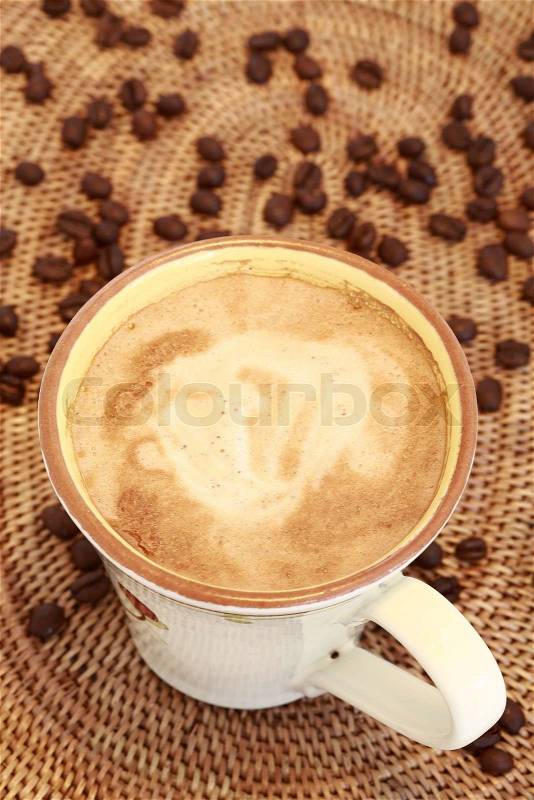 Detail of delicious coffee with milk, stock photo