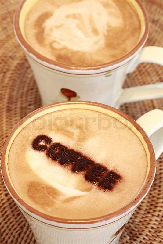 Detail of delicious coffee with milk, stock photo