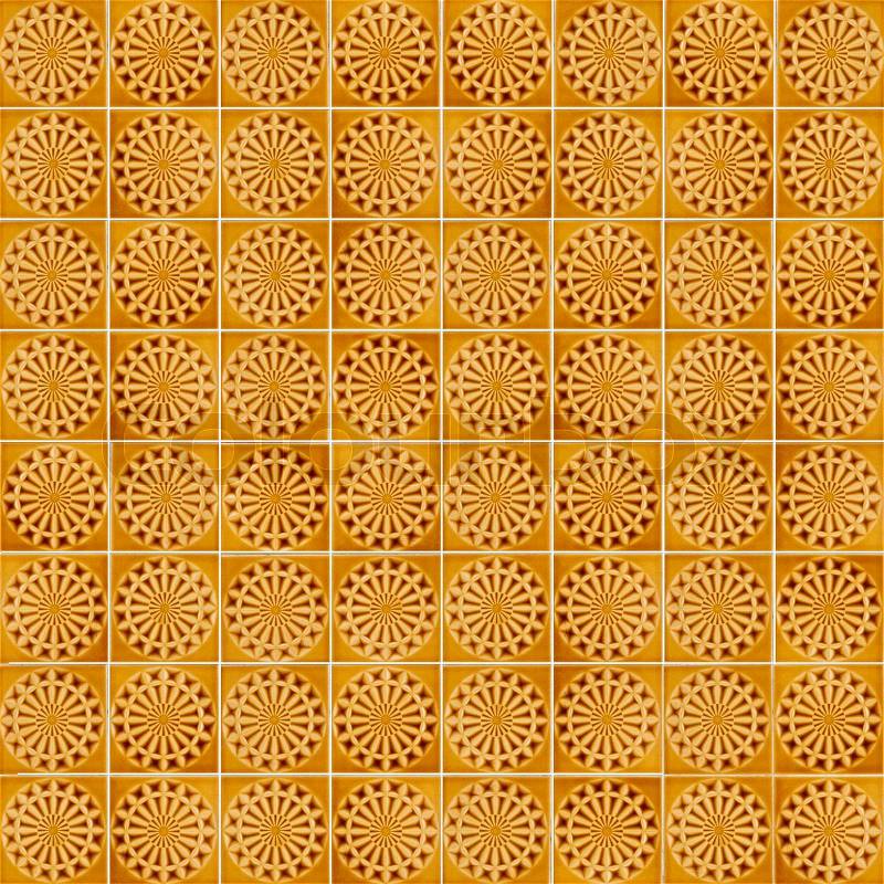 Seamless tile pattern of ancient ceramic tiles, stock photo