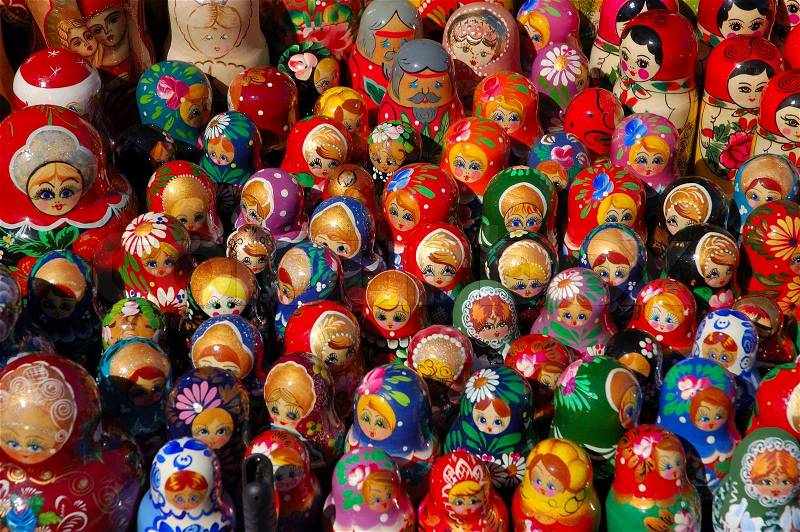 Russian Matryoshka dolls, stock photo