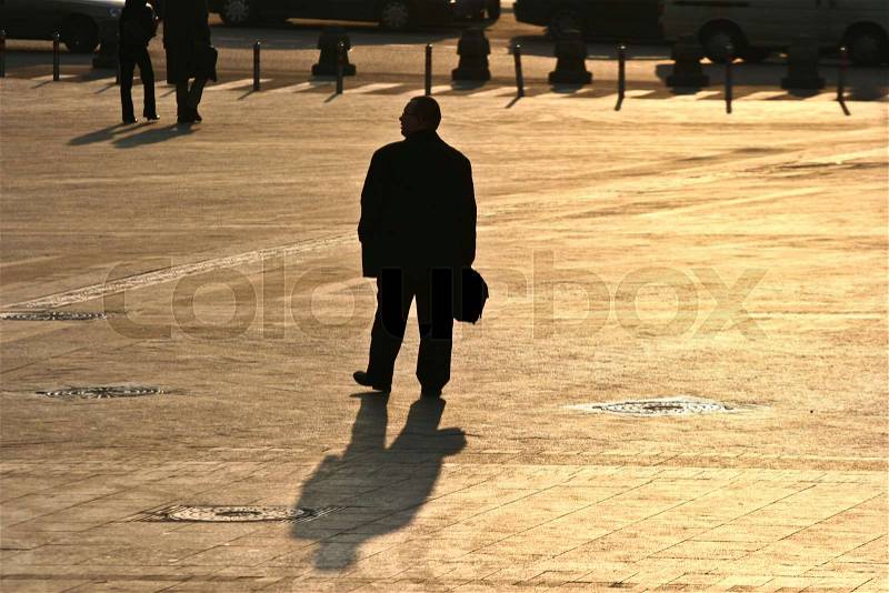 People walking in the front of the Kremlin Moscow, stock photo