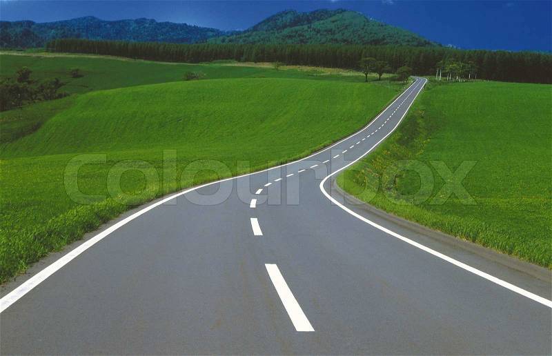 Curve road on mountain, stock photo