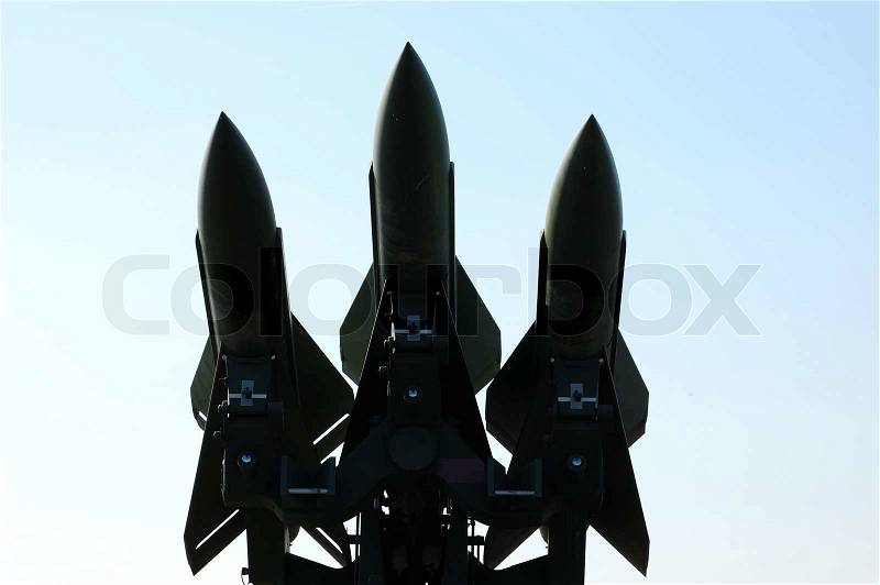 Missles against the sky, stock photo