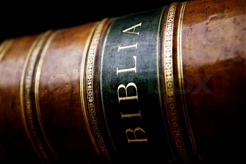 Old leather Bible, stock photo