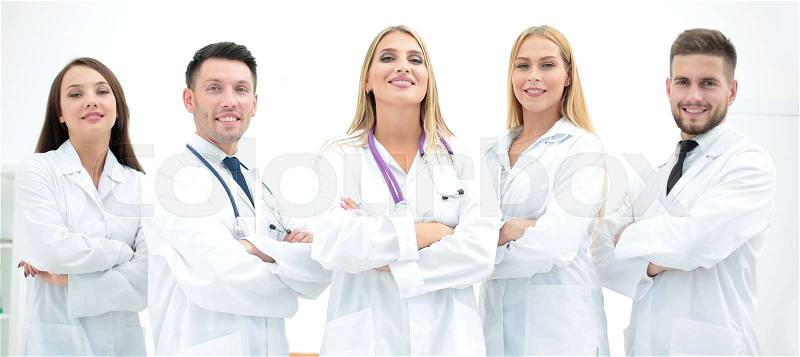 Group portrait of a professional medical team.the concept of health, stock photo