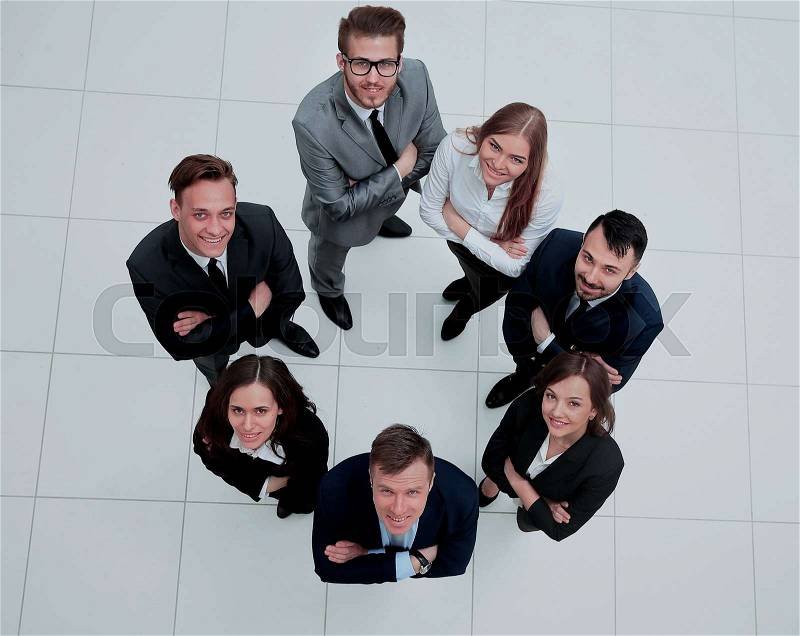 Top view of a group of business people, stock photo
