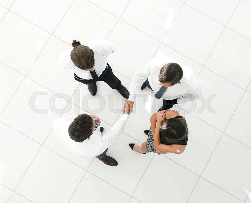 View from the top. business team discussing business issues.photo with copy space, stock photo