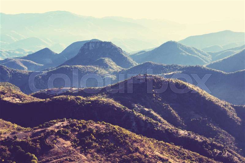 Mountains in the remote area of Mexico, stock photo