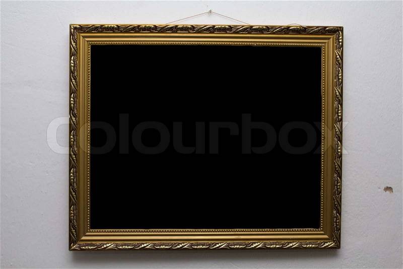 Old antique golden frame, stock photo