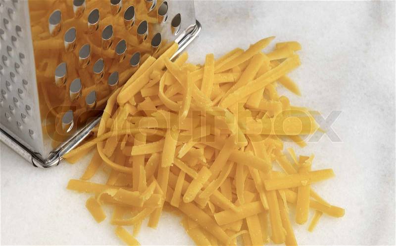 The composition of the grated cheese, stock photo