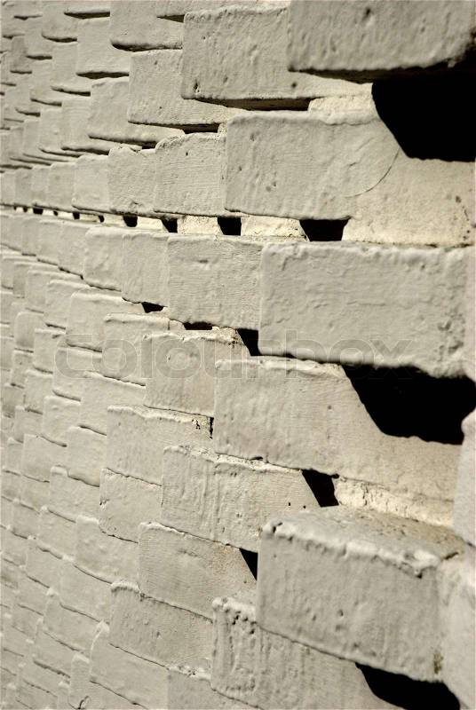 Triangular Relief Wall seen from the Side, stock photo
