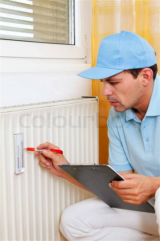 Fitter with radiator, stock photo