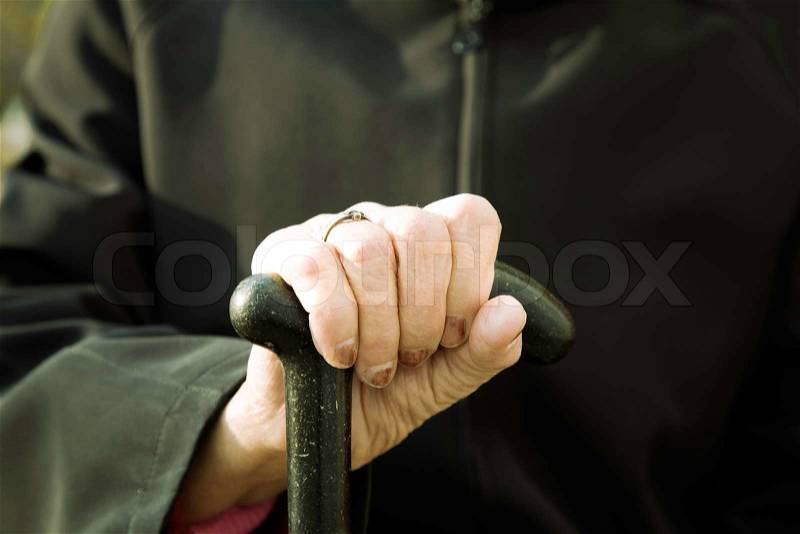 Toned, focus point on the hand, stock photo