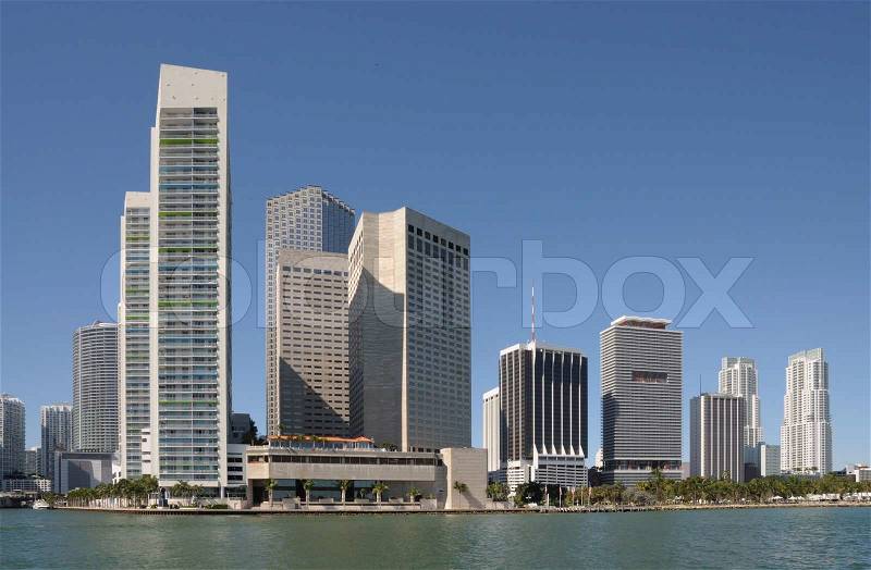 Highrise Buildings in Downtown Miami, Florida, stock photo