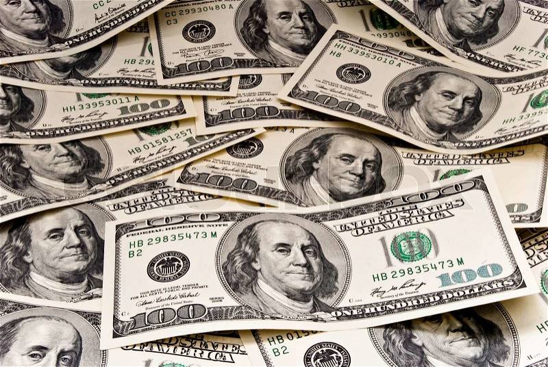 Background made of american dollars, stock photo