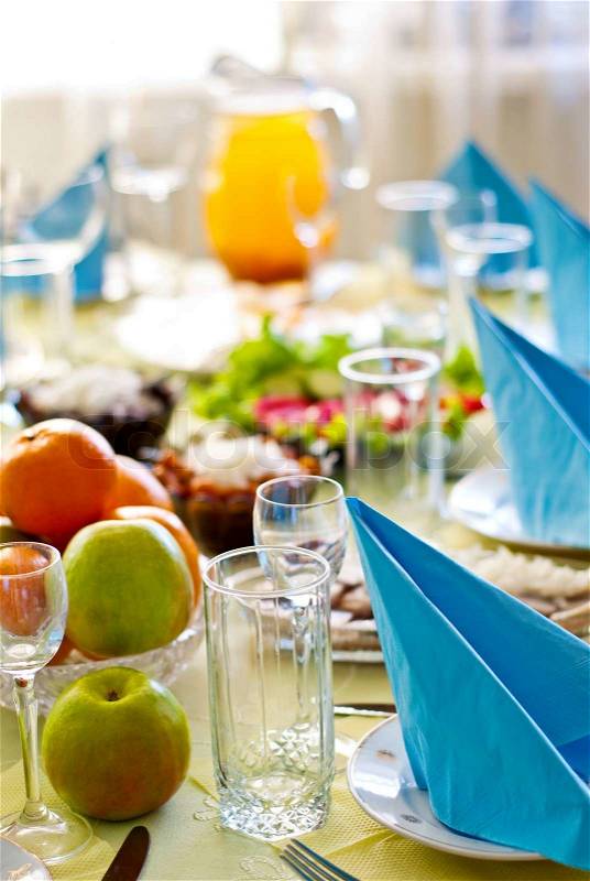 Food on the table at celebration, stock photo