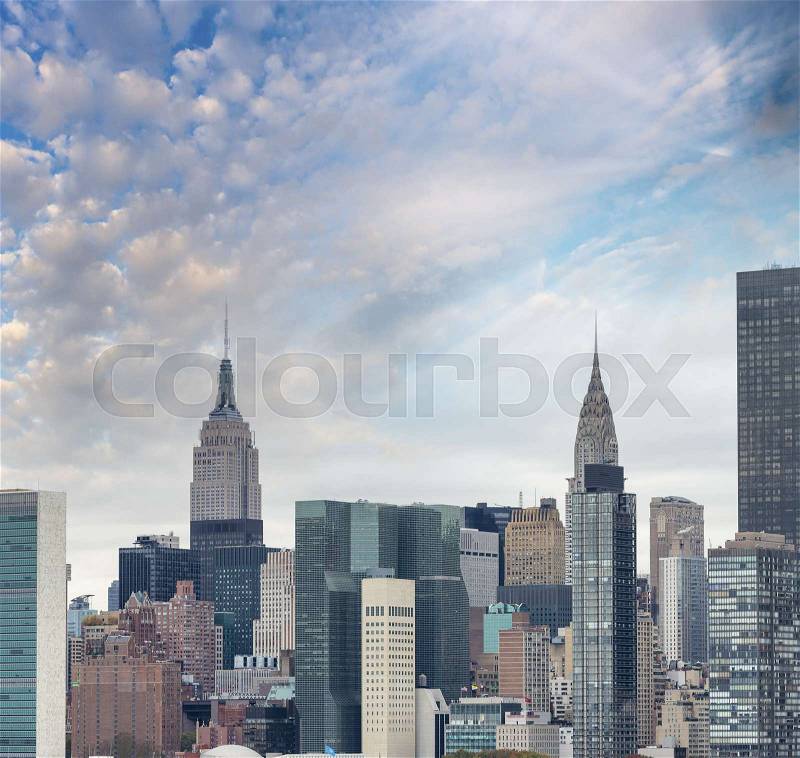 Midtown Manhattan skyscrapers, New York City, stock photo