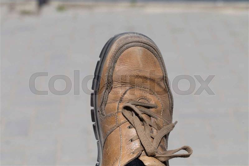 Toe of the old shoe. It is on the water, stock photo