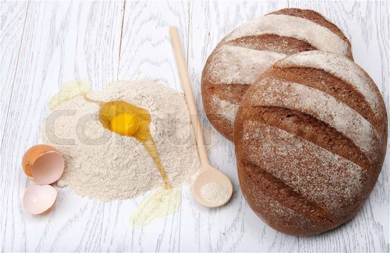 An image illustrating baking of the bread, stock photo