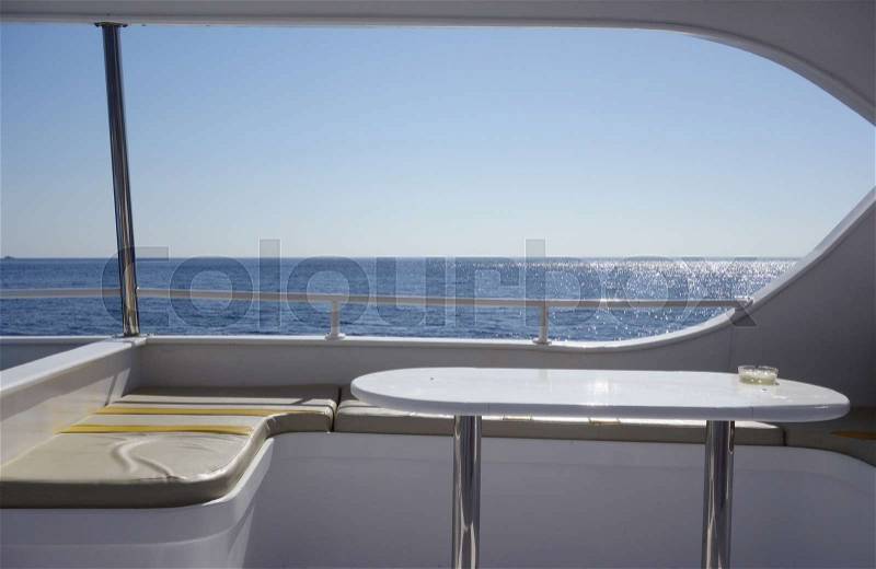 Interior of yacht, stock photo