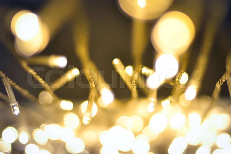 LED light on christmas tree with bokeh blur for christmas and new year day, stock photo