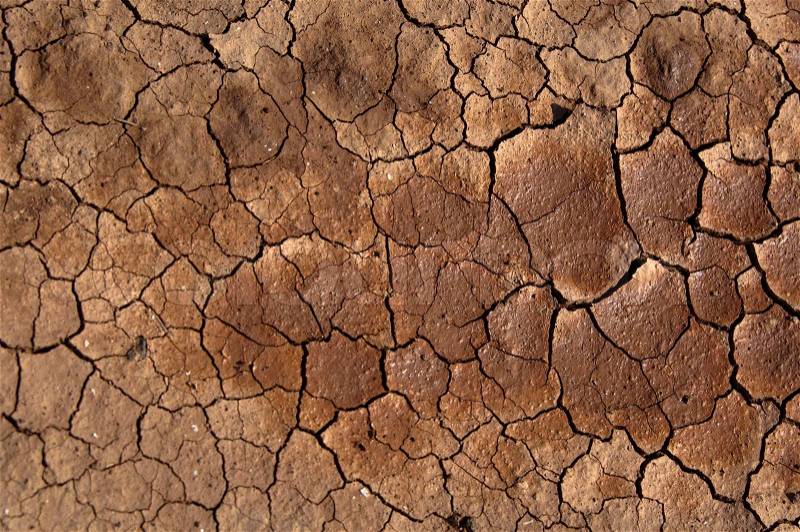 Cracked and dried soil under the Sun on Lanzarote, Canary Islands, Spain, stock photo