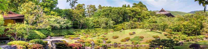 Nara, Japan - Isuien Garden. Japanese style garden, stock photo