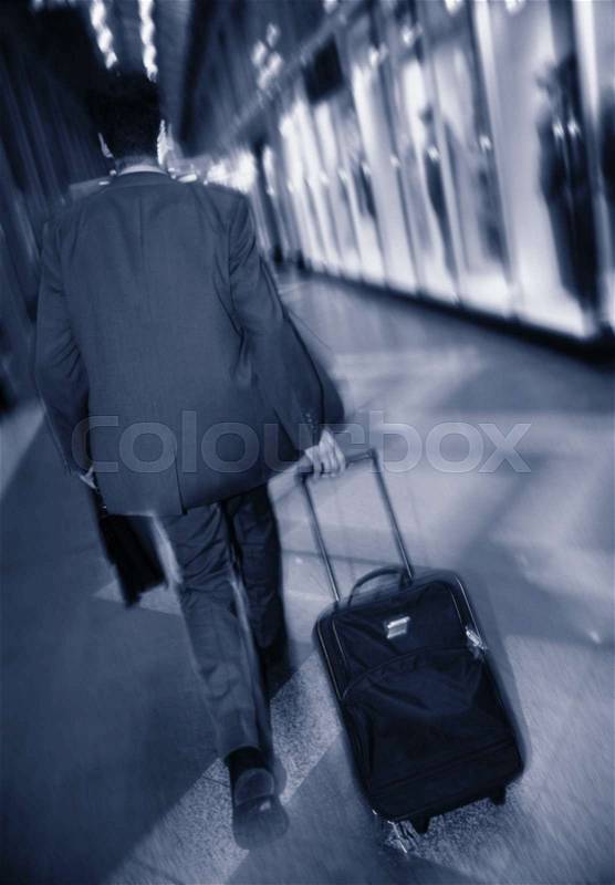 Businessman on the move, stock photo