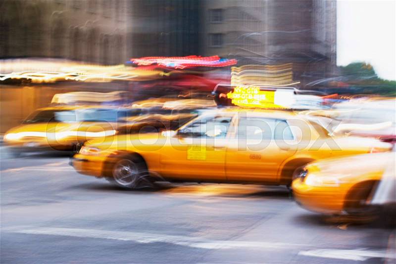 New york taxis, stock photo