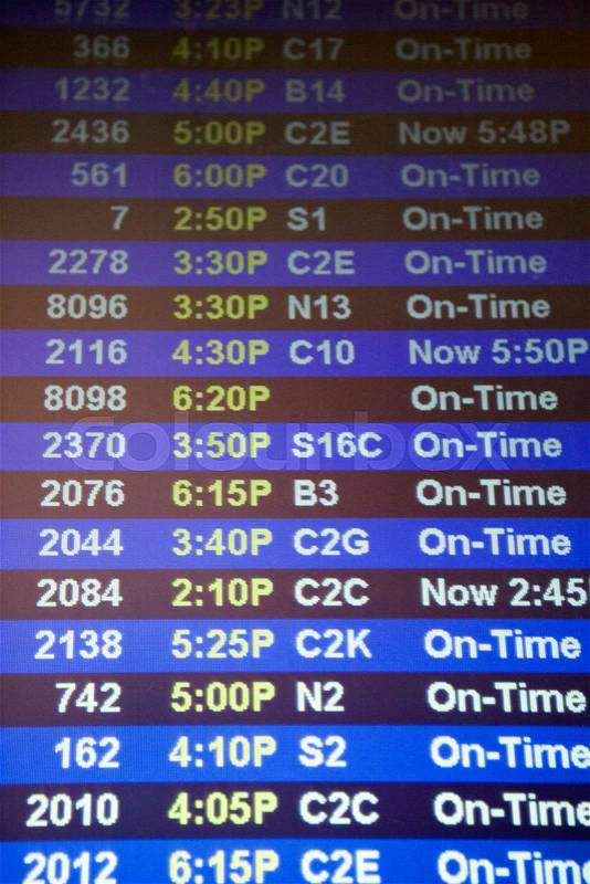 Arrival departure board, stock photo