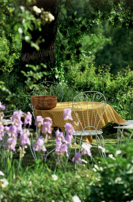 Garden furniture, stock photo