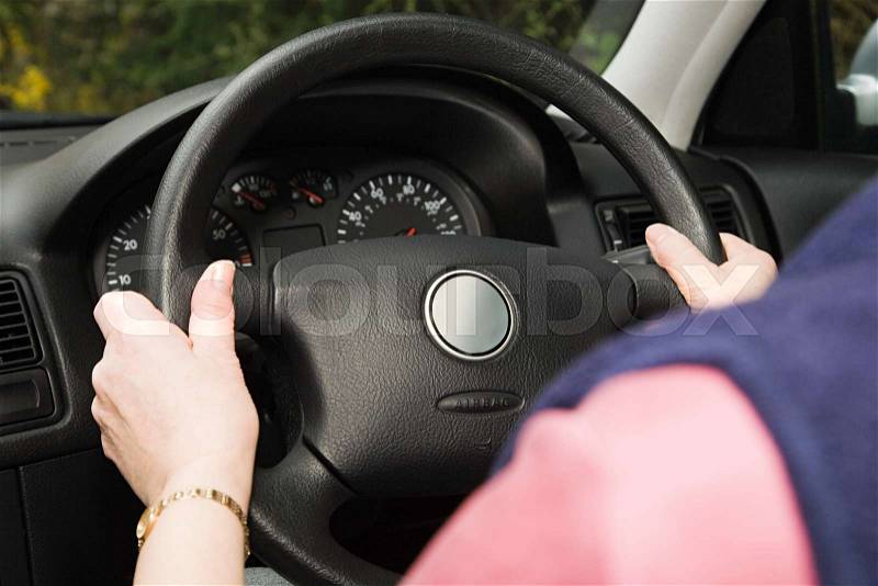 Person driving, stock photo