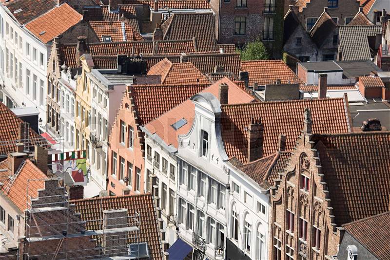 Elevated view of bruges, stock photo