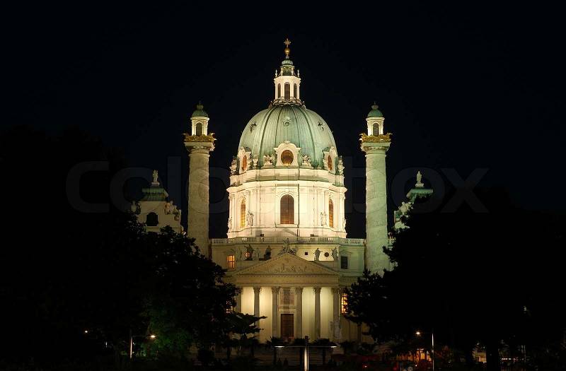 The Karlskirche German for St Charles\'s Church in Vienna, Austria, stock photo