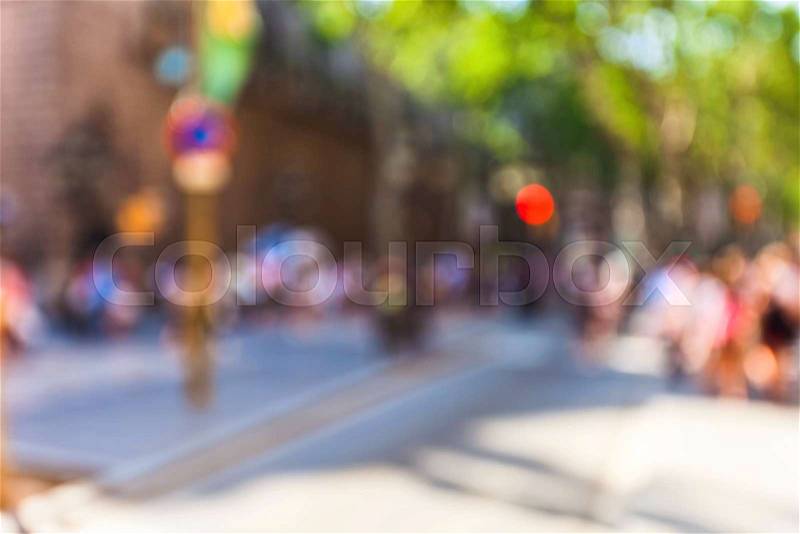 Summer day in city , abstract blur background with bokeh effect, stock photo