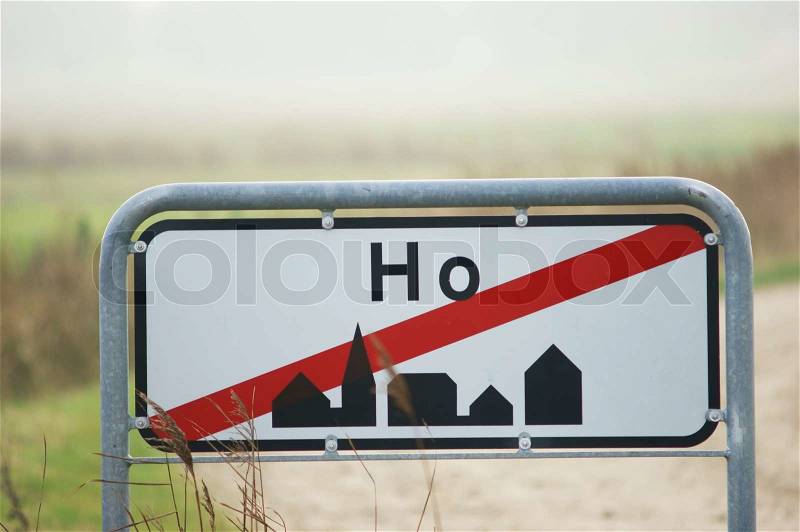 Objects sign city signs leaving ho city, stock photo