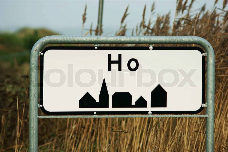 Objects sign city signs entering ho city, stock photo