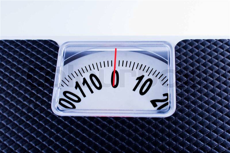 Bathroom Scale close up on wite background, stock photo