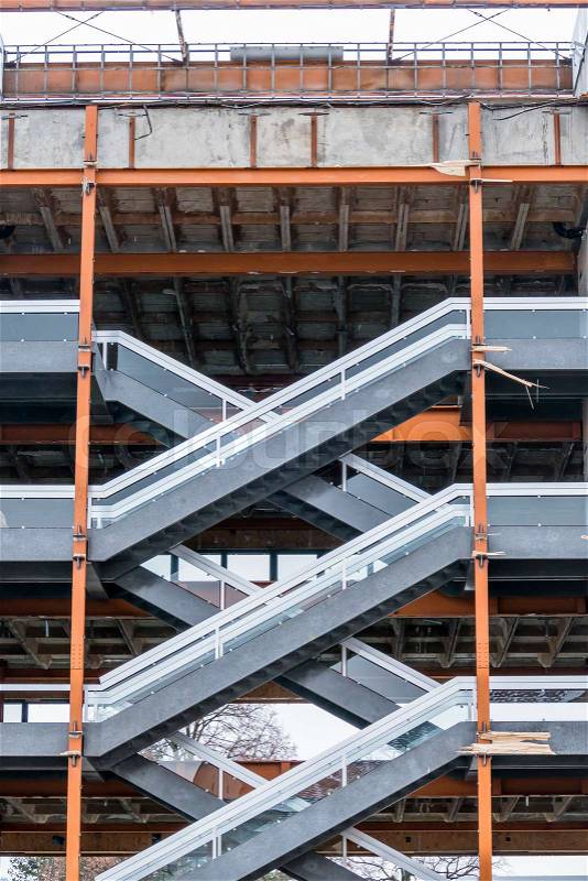 Shell with staircase, symbolism for, symbol of construction project, symmetry, career ladder, stock photo