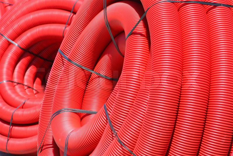 Red tube coil, stock photo